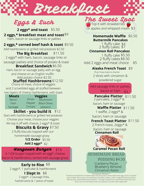 OUR MENU - Northside Cafe - Rice Lake, Wisconsin