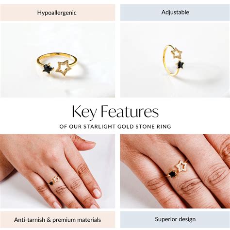 Ring Online - Premium Starlight Gold Stone Ring | Nestasia
