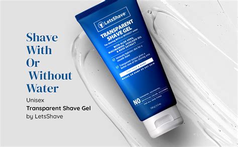 LetsShave Transparent Shaving Gel for Men & Women - 150 g | Non Foaming ...