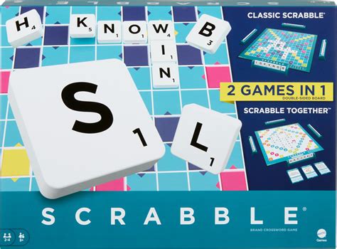Scrabble Board Game, Family Word Game with Two Ways to Play, includes ...