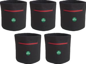 TrustBasket Happy Roots Textile Felt Fabric Grow Bags 8x8 (Set of 5 ...