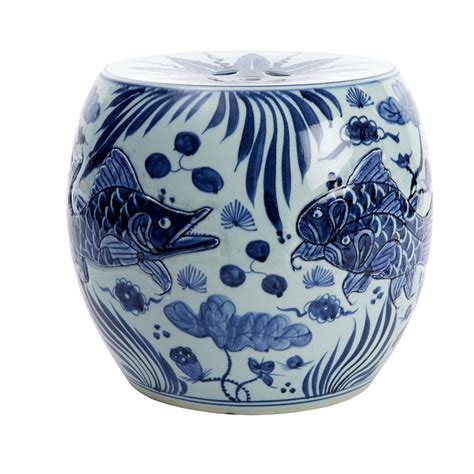 Legend of Asia Carved Fish Drum Garden Stool | Wayfair