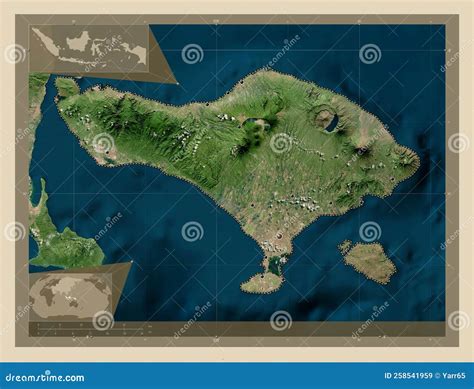 Bali, Indonesia. High-res Satellite. Major Cities Stock Illustration - Illustration of ...