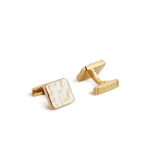 Buy Men Gold Hammered Cufflinks Online at The Collective - 813036