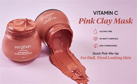 Dot & Key Glow Reviving Vitamin C Pink Clay Mask | Face Mask for ...