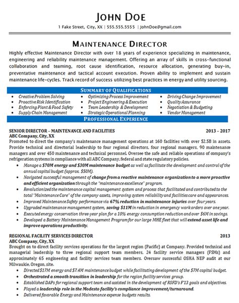 Maintenance Resume Example 的图像结果