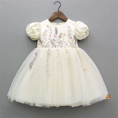 Dreamy Floral Off White Flared Dress