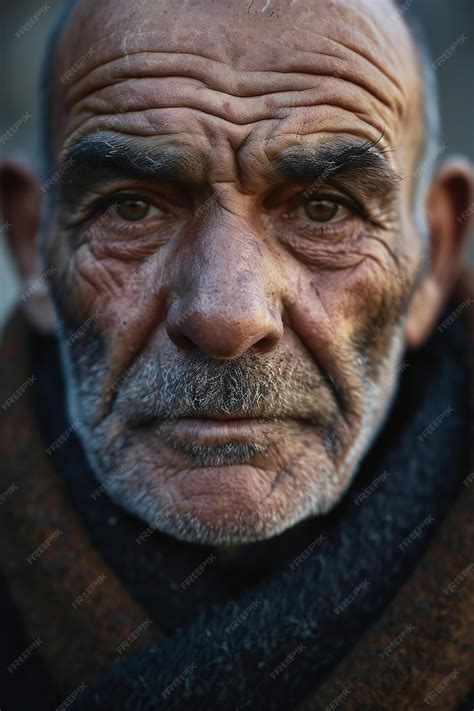 Premium Photo | Portrait of an old man with a sad expression on his face