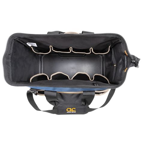 Custom LeatherCraft Black/Blue Ballistic Nylon 16-in Zippered Tool Bag ...