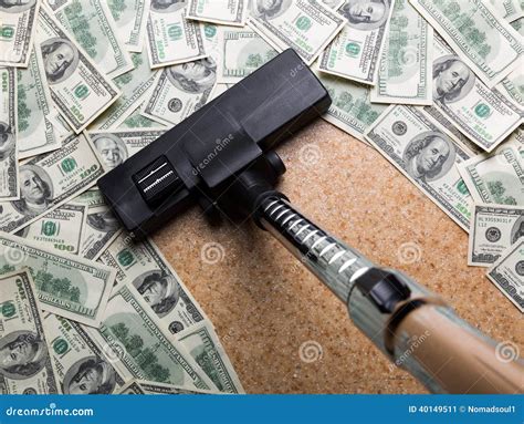 Money on the Floor Vacuuming with Vacuum Cleaner Stock Image - Image of ...