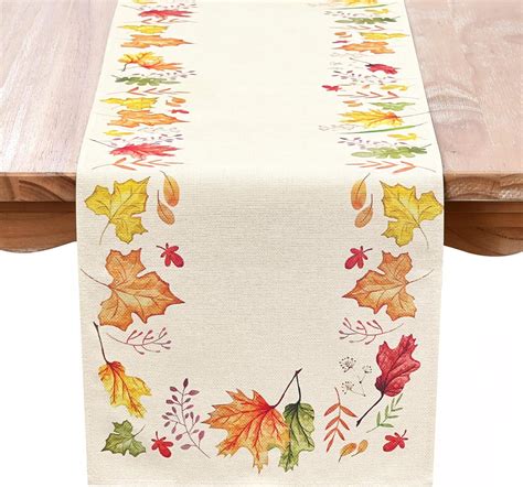 Amazon.com: eeivs EEIVS Autumn Maple Leaves Table Runner Rustic Table ...
