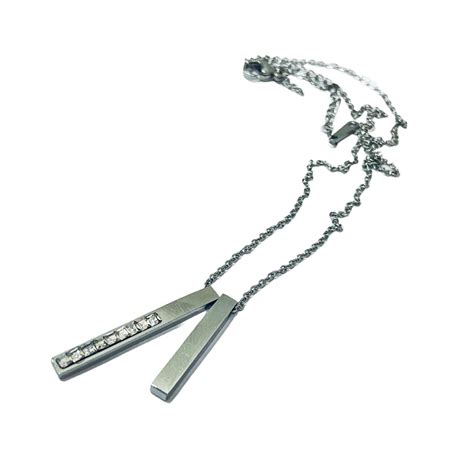 Silver Chain Necklace | 2 Pendant Silver Neck Chain | Silver Plated Je ...