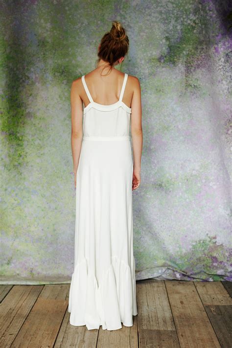 Simple Bohemian Chiffon Wedding Dress, Boho Wedding Dress, Strapless Wedding Dresses Bridal ...