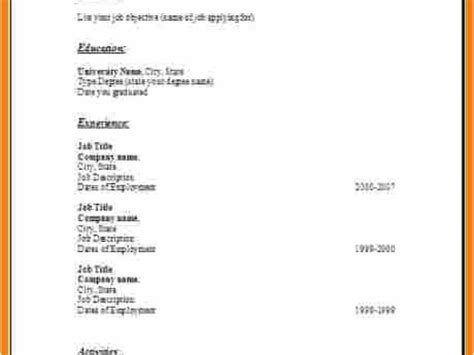 Free Printable Basic Resume 的图像结果