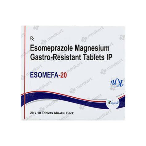 ESOMEFA 20MG TABLET 10'S : View Price, Combination and Alternatives ...
