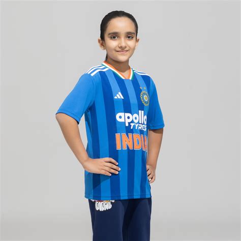 adidas INDIA T20 INTERNATIONAL CRICKET REPLICA JERSEY JUNIOR - Blue ...