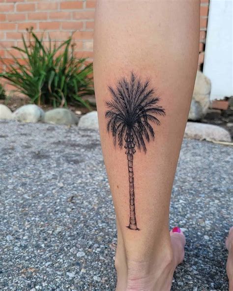 Palm Tree Tattoo Ankle