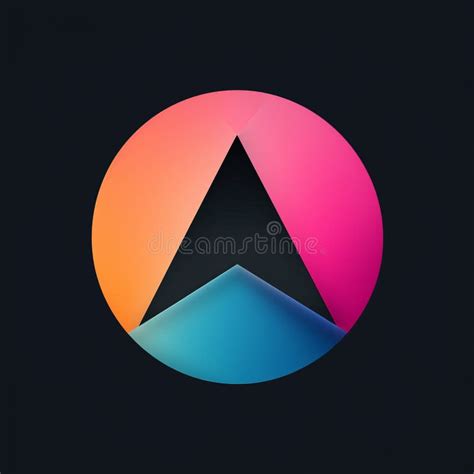 A Colorful Arrow Logo on a Black Background Stock Illustration ...