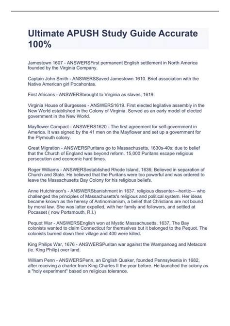 Apush Study Guide