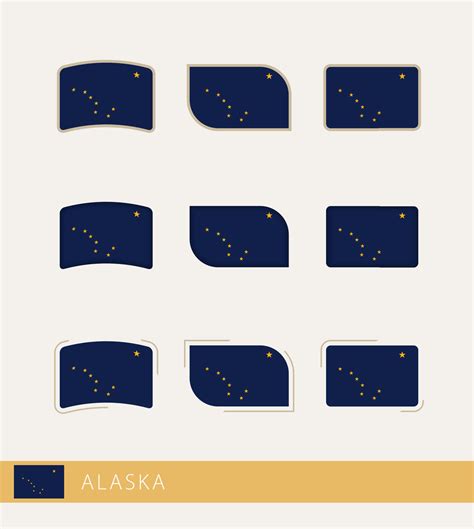 Vector flags of Alaska, collection of Alaska flags. 11691163 Vector Art ...