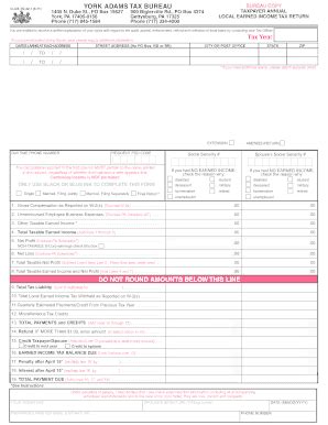 York Adams Tax Bureau Form - Fill Out and Sign Printable PDF Template ...
