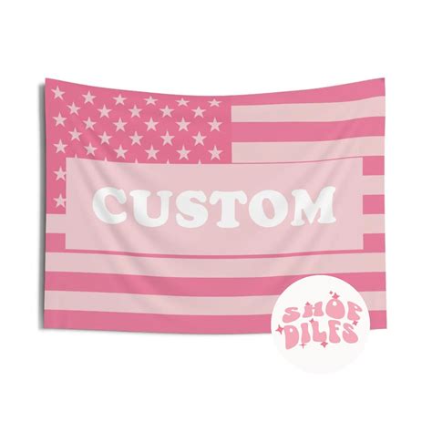 Custom Pink Wall Tapestry American Flag | Add Your Personalization ...