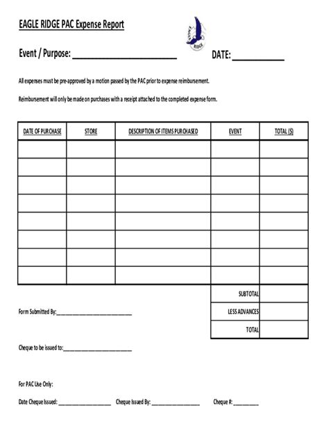 Fillable Online www.sd43.bc.caschooleagleridgeEAGLE RIDGE PAC Expense ...