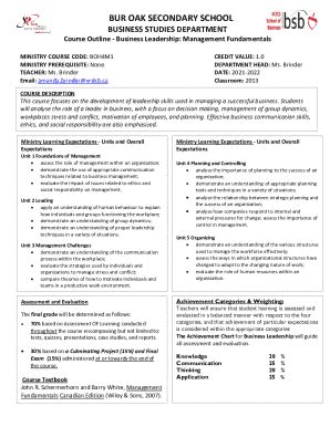 Fillable Online Temp S Course Outline Template Fax Email Print - pdfFiller