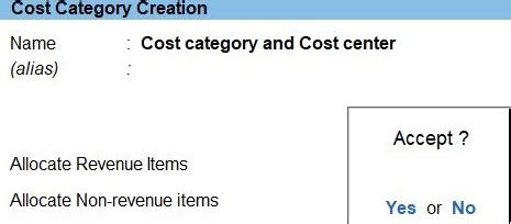 Example Cost Center Tally Prime in Tamil