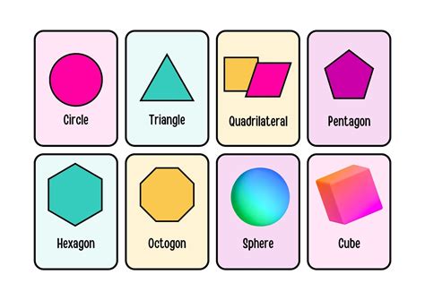 Free printable shapes flashcards templates - Worksheets Library