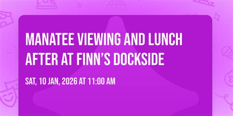 Manatee viewing and lunch after at Finn’s dockside , Manatee Viewing ...