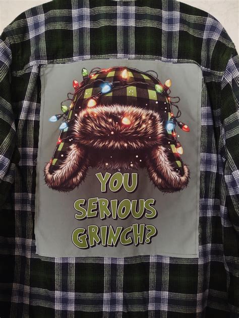 Christmas Flannel Shirt, Flannel Shirt With Back Patch, Christmas Back ...