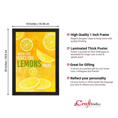 "When Life Gives You LEMONS Make LEMONADE" Motivational Quote Satin ...