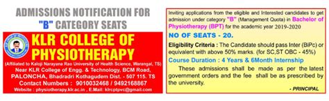 KLR College of Physiotherapy – learning for life