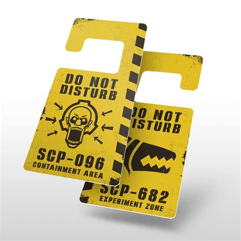 Buy SCP Door Hanger, Do Not Disturb, SCP-682 Experiment Zone, SCP-096 ...
