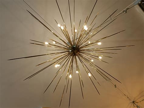 Rays of Light-large Spoutnik chandelier, solid brass, 125cm(50inch ...