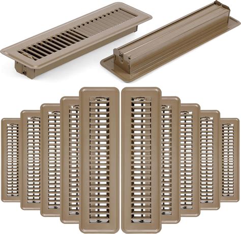 Yaocom 12 Pcs 2 x 12 Brown Heavy Duty Steel Floor Register Bulk ...