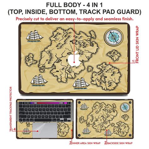 Laptop Skin for Apple MacBook - Compass Map Brown – SkinsLegend