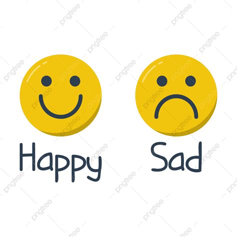 Happy And Sad Emoji, Happy And Sad Emoji Png, Emoticon, Smile PNG and Vector with Transparent ...