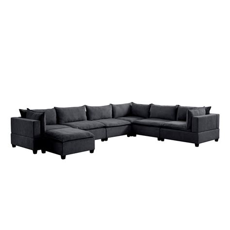 Buy 158 Madison Dark Gray 7-Piece Modular Sectional Sofa Chaise Online ...