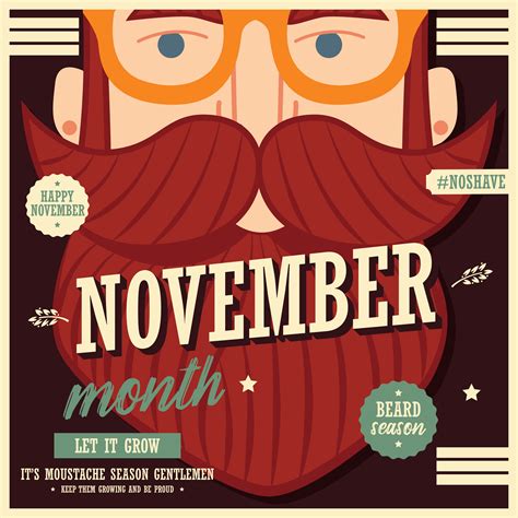 No shave November poster design 694069 Vector Art at Vecteezy