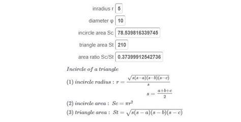 what is the radius of incircle of triangle with sides of length 12cm ...