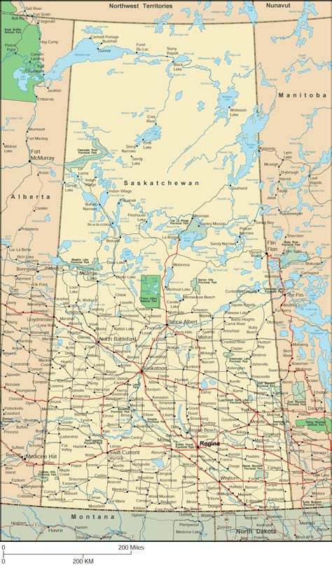Saskatchewan Map - Detailed Map of Saskatchewan Canada