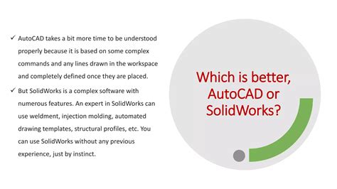 SolidWorks Vs AutoCAD - Salient Features and Differences | PPT