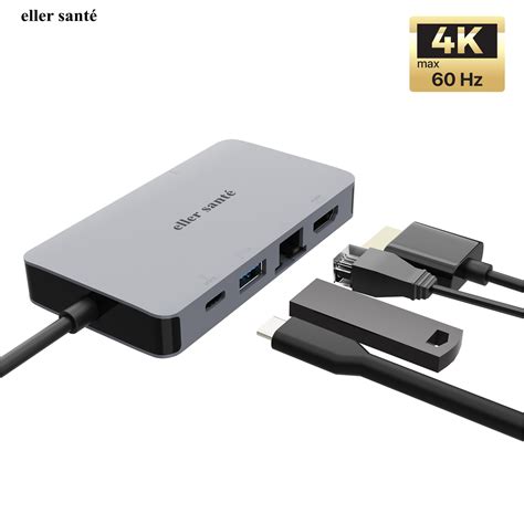 Eller Sante ® Ultron Rage 6IN1 USB-C VGA + Ethernet + HDMI 4K Docking ...