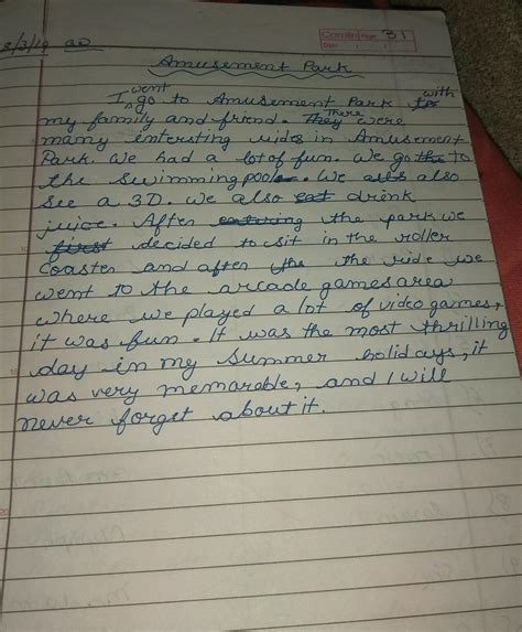 write the paragraph of amusement park. - Brainly.in