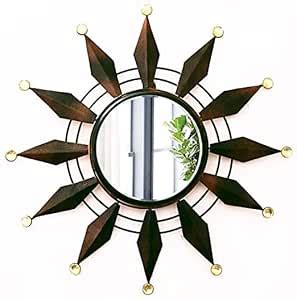 Buy Mirror Wall Mounted Hanging Mirror Flower Design Modern Art Round ...