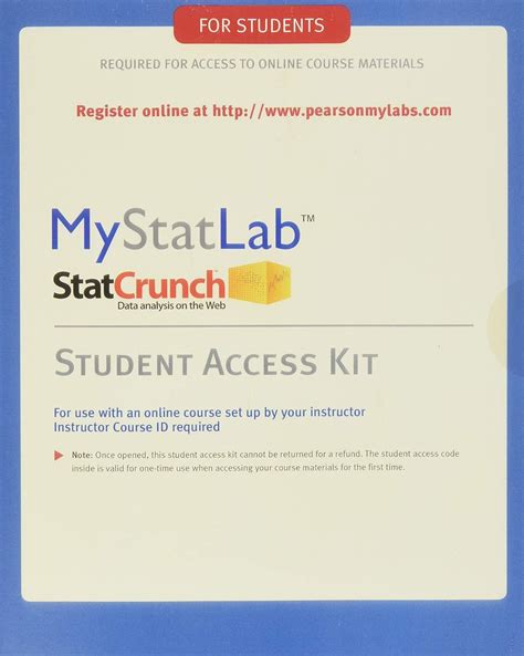 Amazon.com: MyStatLab Student Access Kit: Including Statcrunch ...