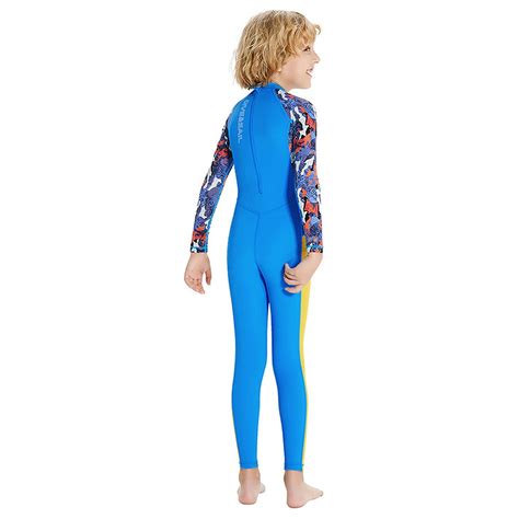 Full Sleeves Kids Swimwear Sky Blue & Yellow Sunshine Printed Full ...