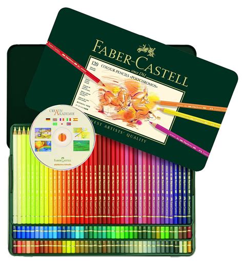 Faber-Castell Polychromos Artists' Color Pencils - Tin of 120 Colors ...